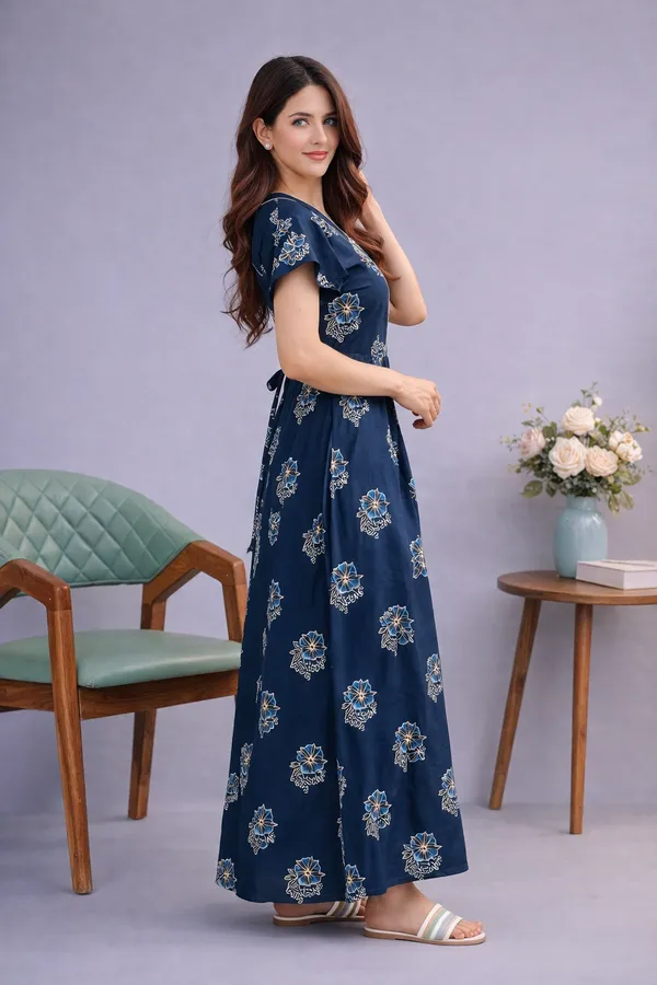 D_Vastra_Navy_Blue_Cotton_Nighty_For_Women