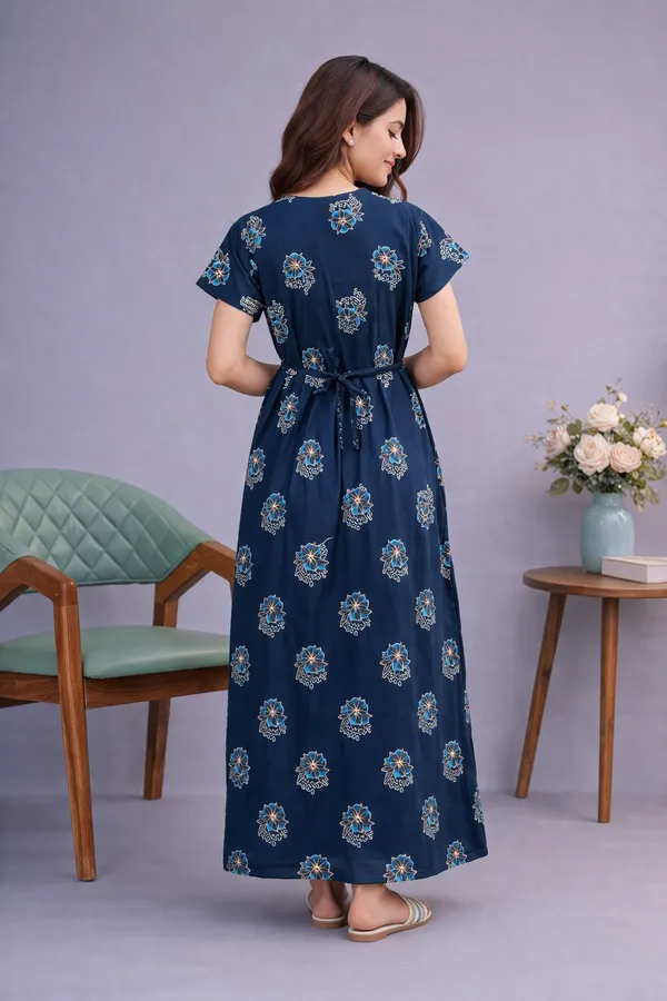 D_Vastra_Navy_Blue_Cotton_Nighty_For_Women