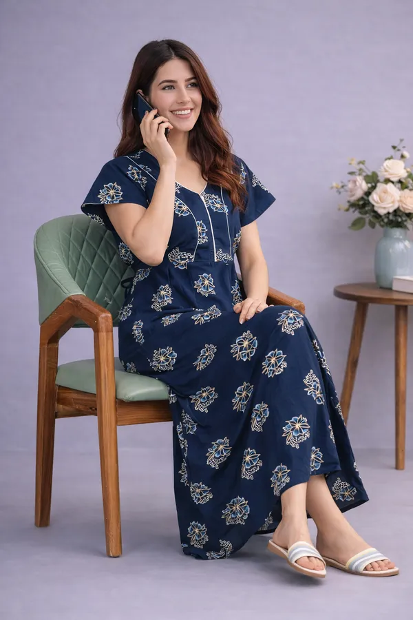 D_Vastra_Navy_Blue_Cotton_Nighty_For_Women