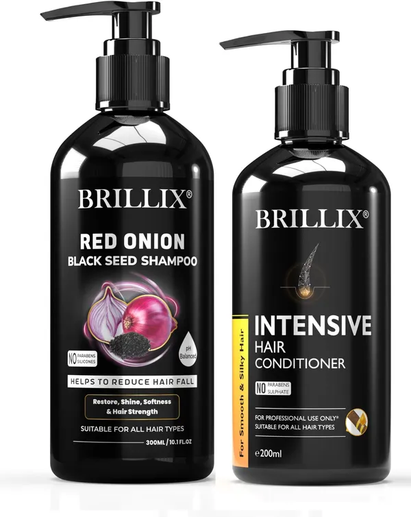 BRILLIX_Red_Onion_Black_Seed_Shampoo_300_Ml_+_Intensive_Hair_Conditioner_200_Ml_(500_Ml)