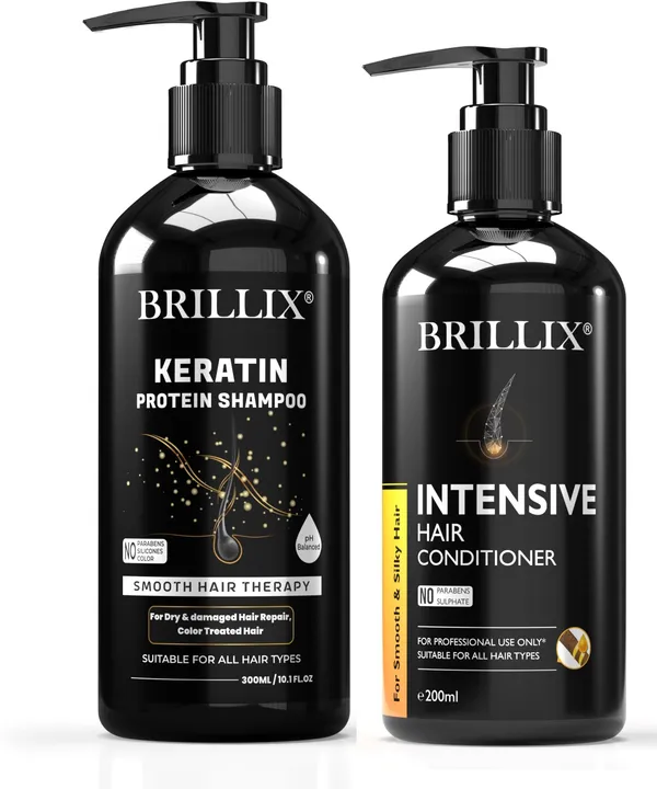 BRILLIX_Keratin_Protein_Shampoo_300_Ml_+_Intensive_Hair_Conditioner_200_Ml_(500_Ml)