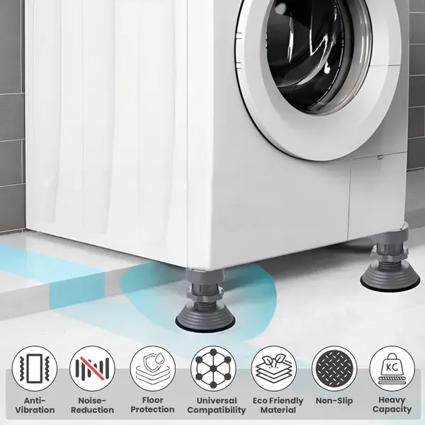 BRILLIX_Advanced_Anti-Vibration_Pads_for_Washing_Machine_Support,_Height_Adjustable_Shock_and_Noise_Cancelling_Pad,_Anti-Walk_Washer_Foot_Pad,_Protect_Pedestals,_Anti-Slip_For_Home_appliances_and_Furniture’s_(Grey_Set_of_4)