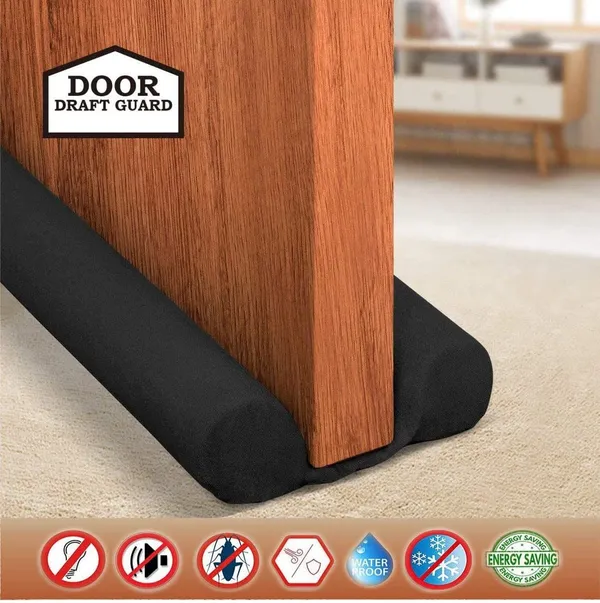 BRILLIX_Door_Bottom_Sealing_Strip_Guard_For_Home/Office_(39_Inch)_Adjustable_Door_Draft_Blocker_Insulator_Isolation_The_Light_Washable_Door_Mounted_Door_Stopper_Pack_Of_2_(Black)