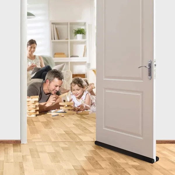 BRILLIX_Door_Bottom_Sealing_Strip_Guard_For_Home/Office_(39_Inch)_Adjustable_Door_Draft_Blocker_Insulator_Isolation_The_Light_Washable_Door_Mounted_Door_Stopper_Pack_Of_2_(Black)