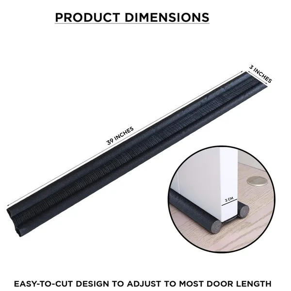 BRILLIX_Door_Bottom_Sealing_Strip_Guard_For_Home/Office_(39_Inch)_Adjustable_Door_Draft_Blocker_Insulator_Isolation_The_Light_Washable_Door_Mounted_Door_Stopper_Pack_Of_2_(Black)
