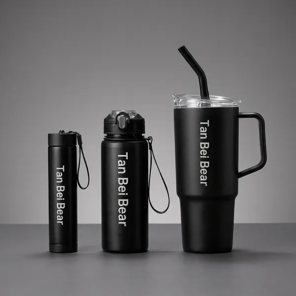 Black_Tan_Bei_Bear_Plastic_Tumbler_3_Pcs