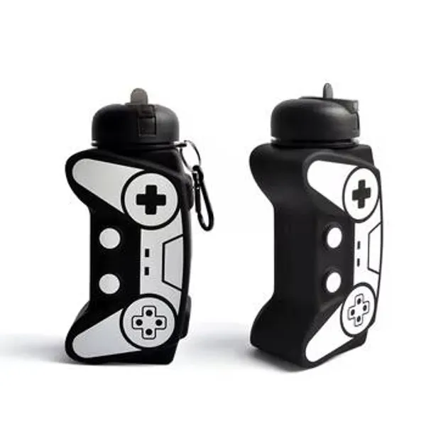 Black_And_White_Controller_Silicone_Water_Bottle
