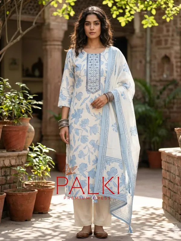 Floral_Cotton_Kurti_Set