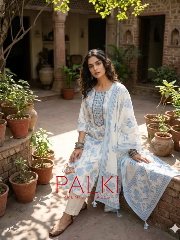 Floral_Cotton_Kurti_Set