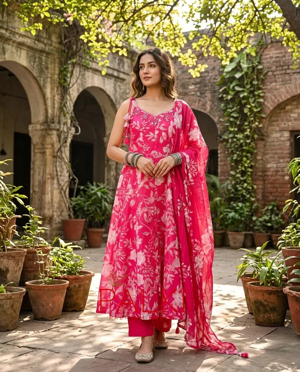 Strap_Anarkali_Kurti_Set