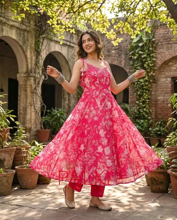 Strap_Anarkali_Kurti_Set