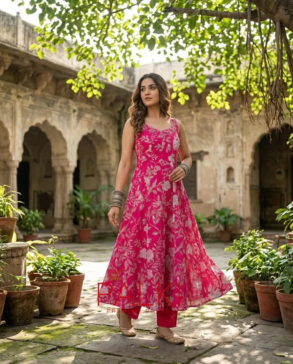 Strap_Anarkali_Kurti_Set