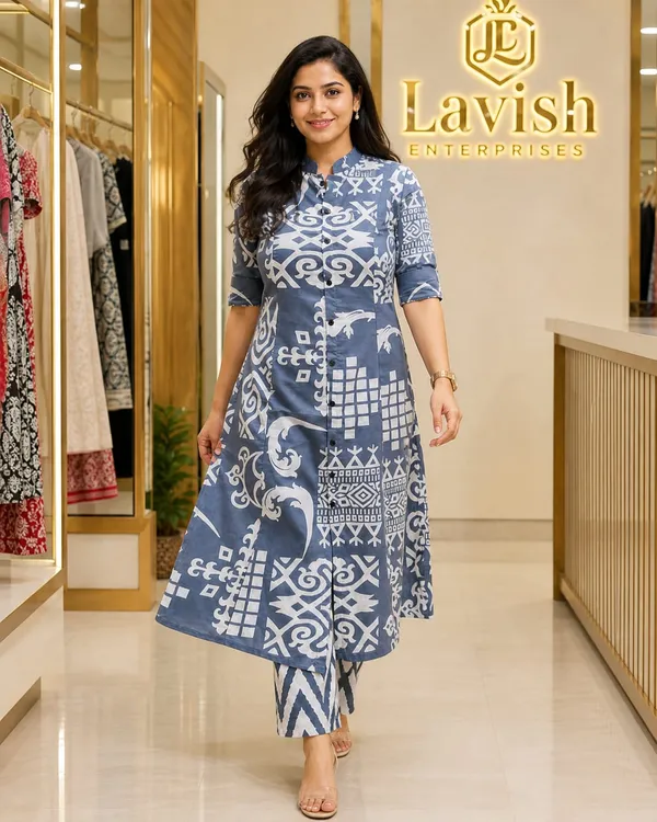 Cotton_Kurta_Pant_Set_for_Women,_Indian_Ethnic_Co-ord_Set,_Summer_Cotton_Cord_Set,_Casual_Daily_Wear_Kurti_Set,_Office_Wear_Outfit_–_Grey_Blue_Geometric_Print