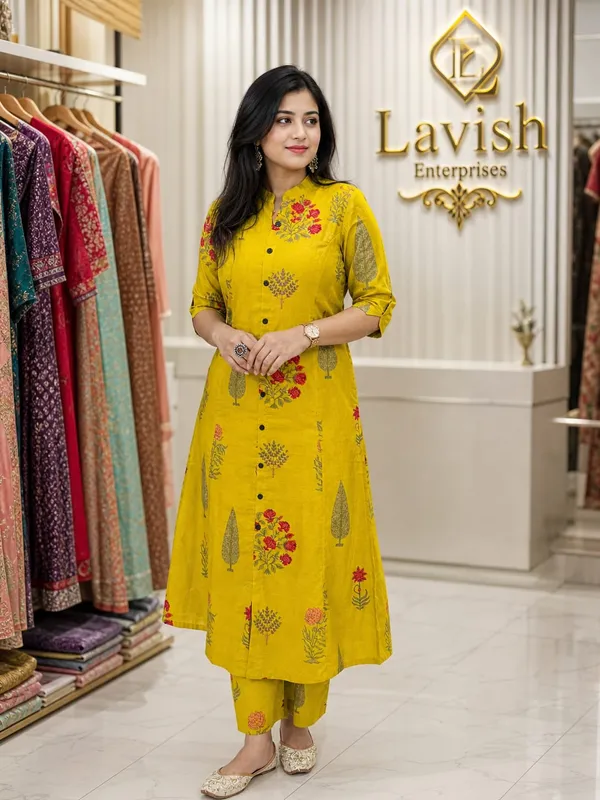 Cotton_Kurta_Pant_Set_for_Women,_Indian_Ethnic_Co-ord_Set,_Summer_Cotton_Cord_Set,_Casual_Daily_Wear_Kurti_Set,_Office_Wear_Outfit_–_Mustard_Floral