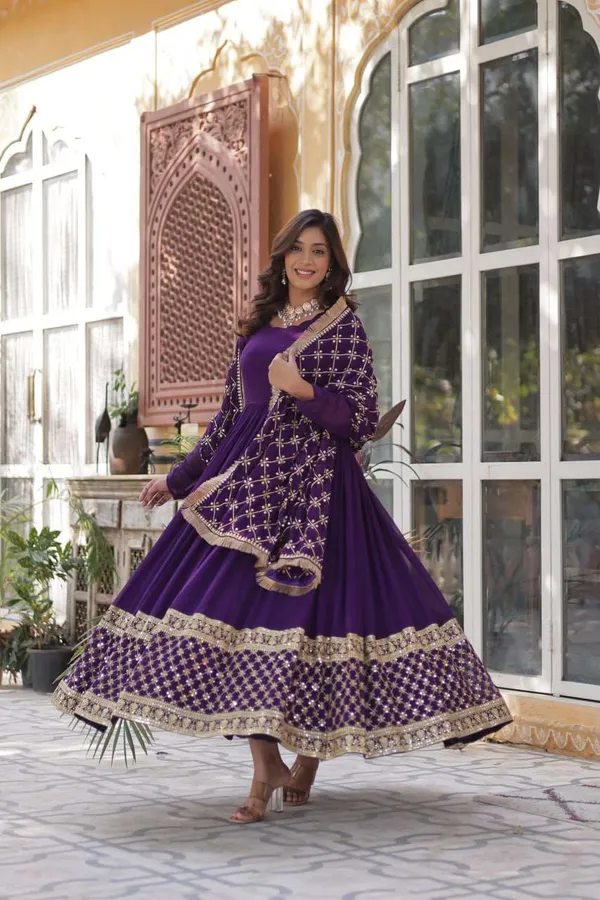 Purple_Aesthetic_Festive_Outfit_Trendy_Long_Gown_With_Dupatta_For_Women