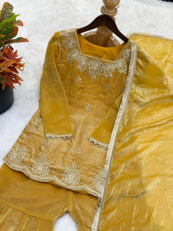 yellow_Fendi_Silk_Sharara_Set