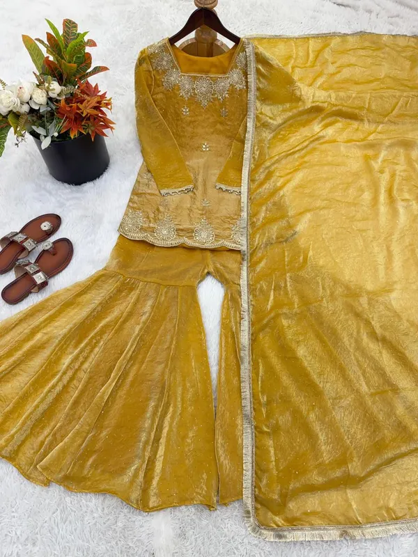 yellow_Fendi_Silk_Sharara_Set