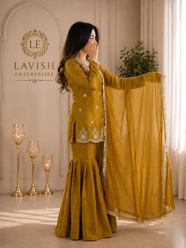 yellow_Fendi_Silk_Sharara_Set