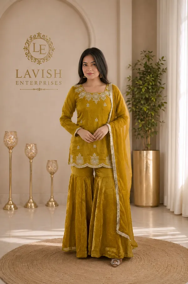 yellow_Fendi_Silk_Sharara_Set