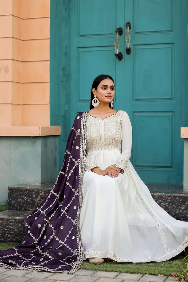 Purple_And_Blue_Flared_Elegance_3_Piece_Anarkali_Gowns