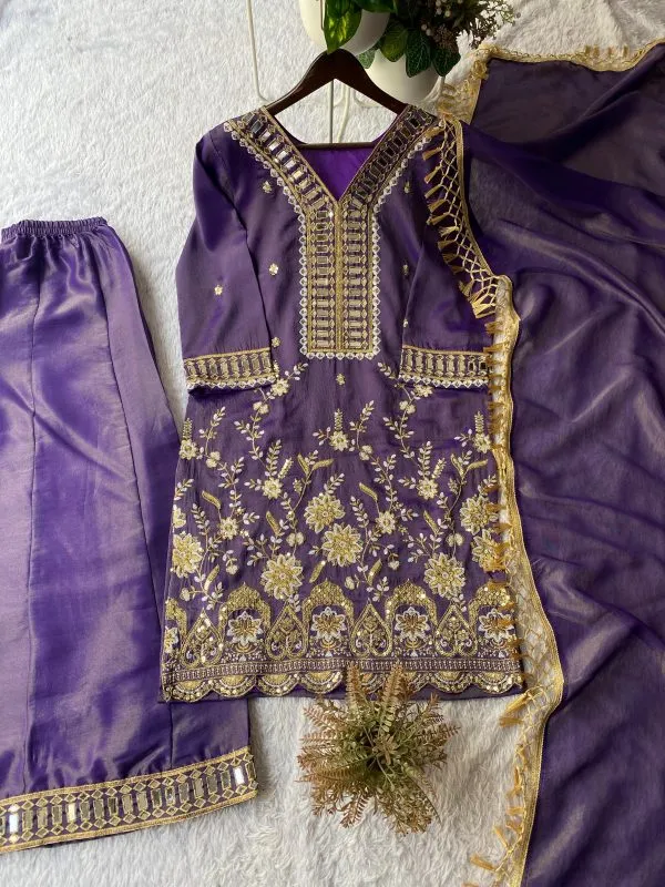 Rust_Royalty_kurta_palazzo_set_For_Women