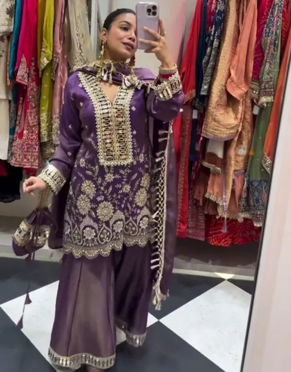 Rust_Royalty_kurta_palazzo_set_For_Women