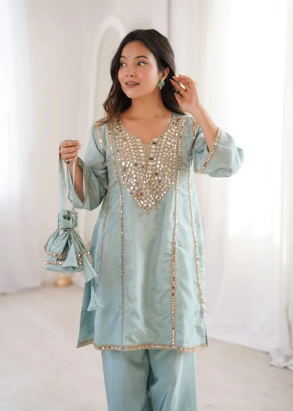 Seafoam_Green_Feminist_Trendy_mirror_work_cord_set_For_Women