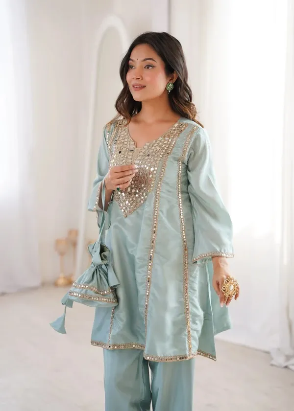 Seafoam_Green_Feminist_Trendy_mirror_work_cord_set_For_Women