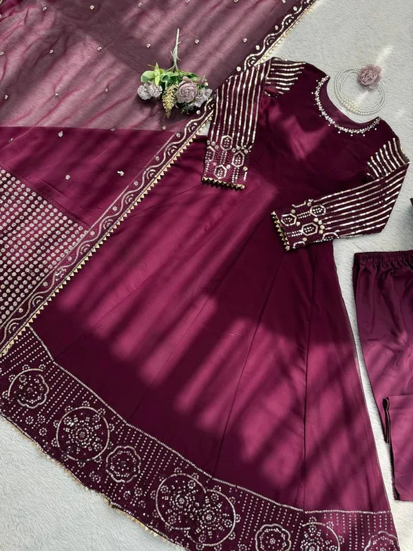 Deep_Purple_Glamorous_Sequin_wedding_wear_palazzo_set_For_Women