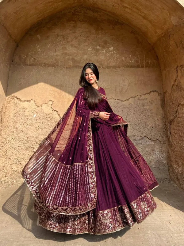 Deep_Purple_Glamorous_Sequin_wedding_wear_palazzo_set_For_Women