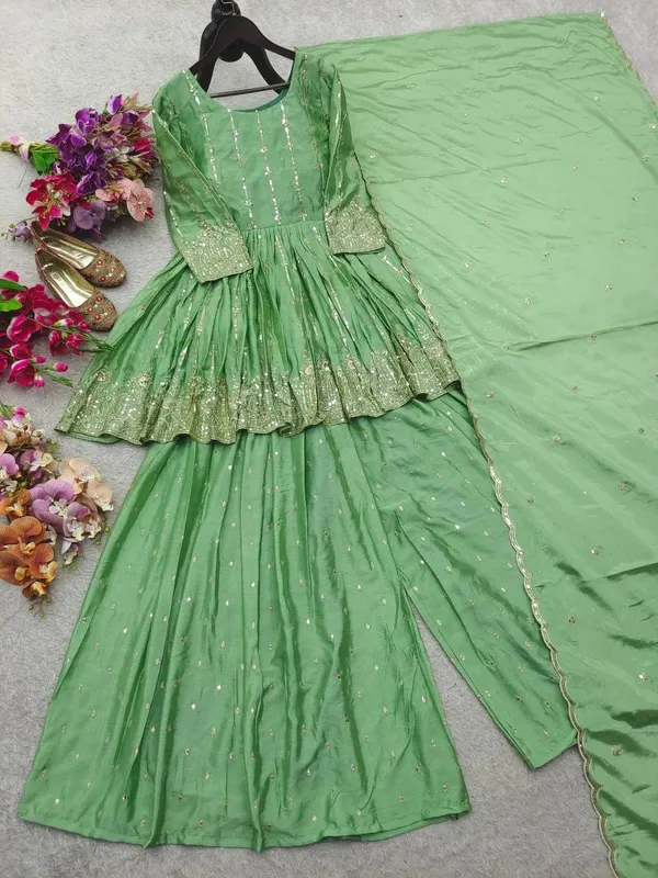 Green_Mirror_work_palazzo_set_For_Women