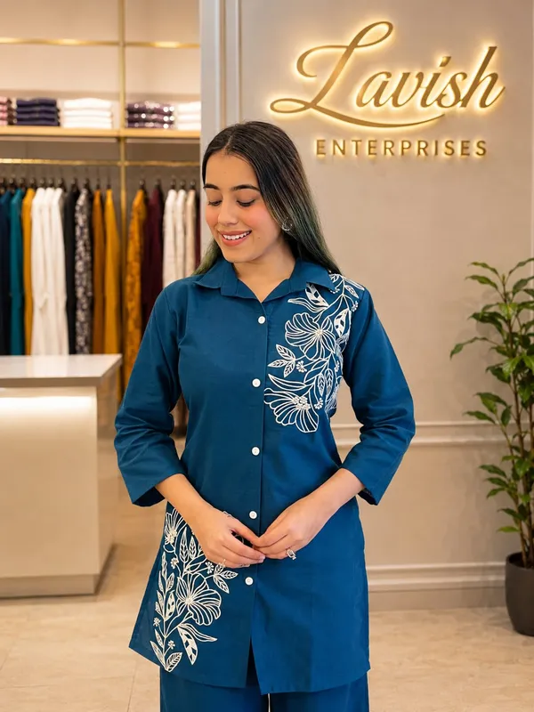 Women_Cotton_Co_Ord_Set,_Floral_Printed_Lounge_Set,_Cotton_Shirt_Pant_Set,_Casual_Matching_Set,_Summer_Outfit_for_Women