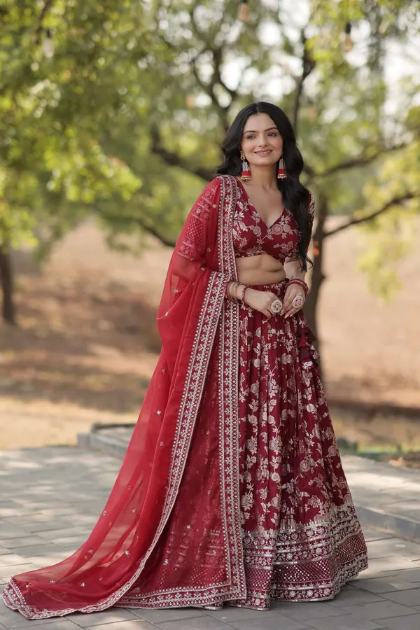 Yellow_Festive_Elegance_Traditional_Red_And_Yellow_Lehenga_Karwa_Chauth_Outfit