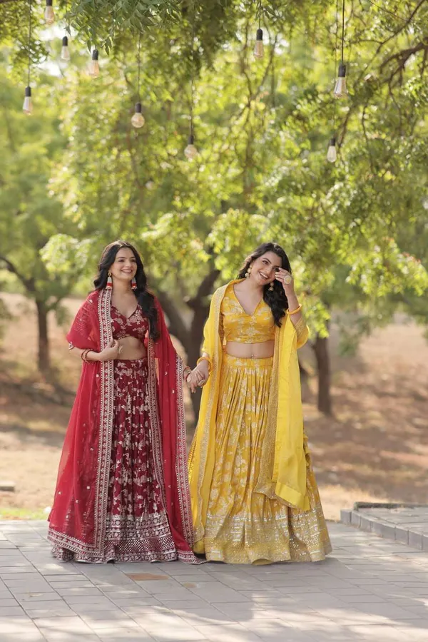 Yellow_Festive_Elegance_Traditional_Red_And_Yellow_Lehenga_Karwa_Chauth_Outfit