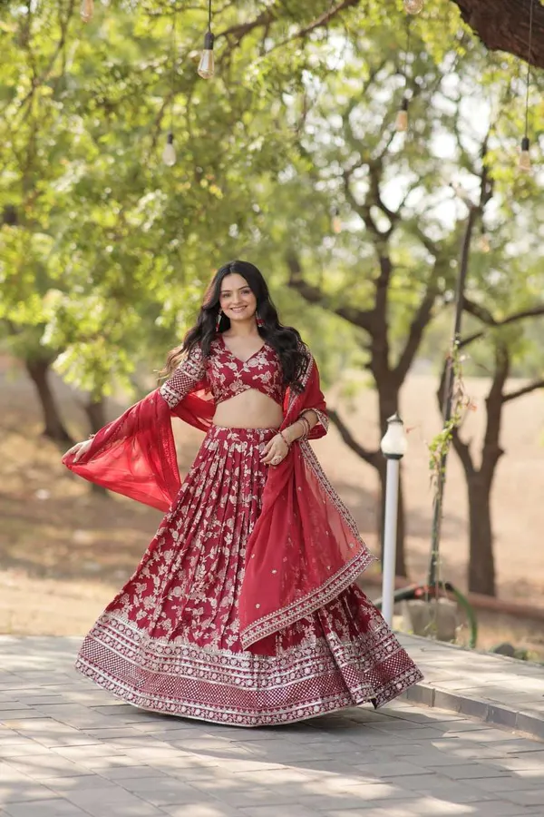 Yellow_Festive_Elegance_Traditional_Red_And_Yellow_Lehenga_Karwa_Chauth_Outfit
