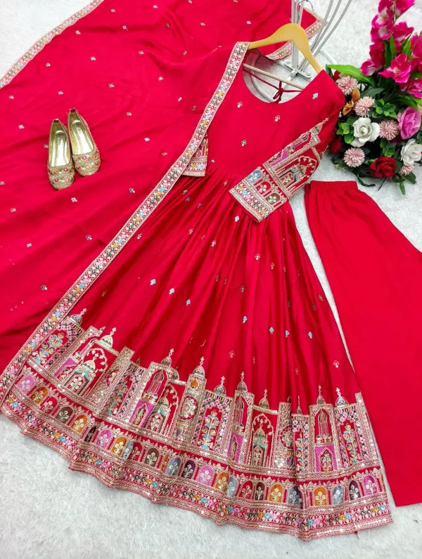 Mauve_Luxury_Chinon_Silk_Embroidered_Gown_Set_With_Pant_Dupatta