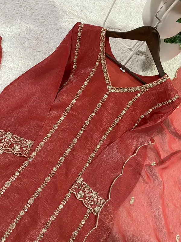 Maroon_luxurious_Crunchy_Silk_Palazzo_Set