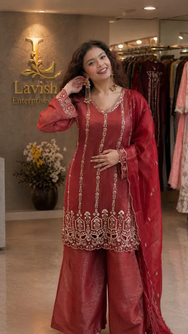 Maroon_luxurious_Crunchy_Silk_Palazzo_Set