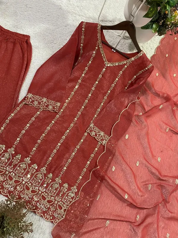 Maroon_luxurious_Crunchy_Silk_Palazzo_Set