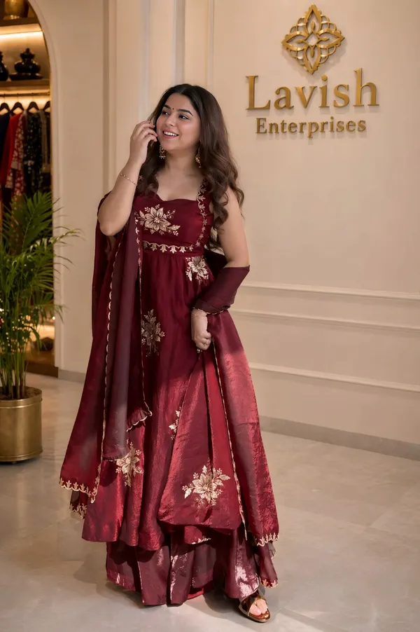 Maroon_stunning_maroon_Anarkali_crafted_in_luxurious_Fandy_Silk
