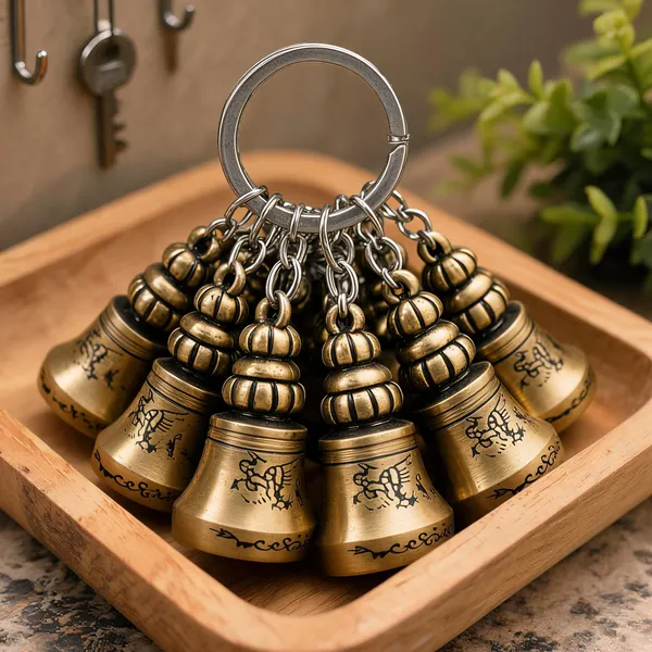 Gold_Metal_Traditional_Brass_Bell_Decorative_Key_Chain_For_Unisex_Pack_Of_8