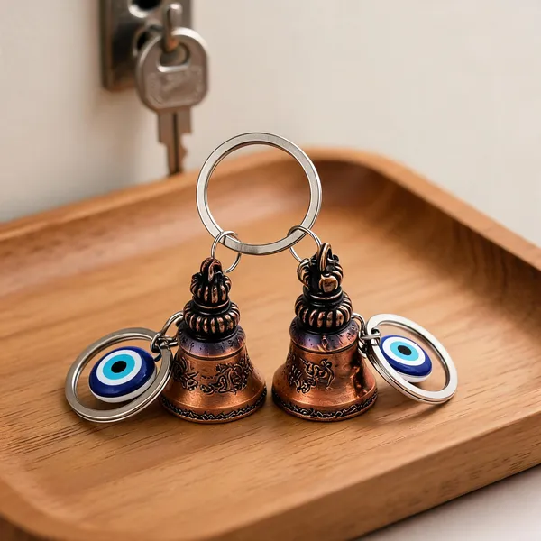 Orange_Metal_Vintage_Bell_Evil_Eye_Lucky_Charm_Key_Chain_Unisex_Pack_Of_2