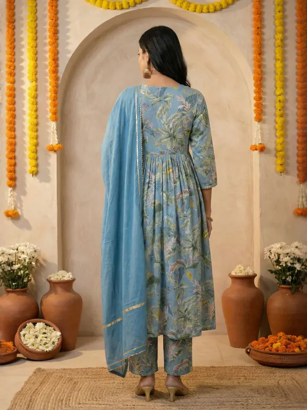 Blue_Floral_Printed_Anarkali_Kurta_Set_With_Dupatta_For_Women