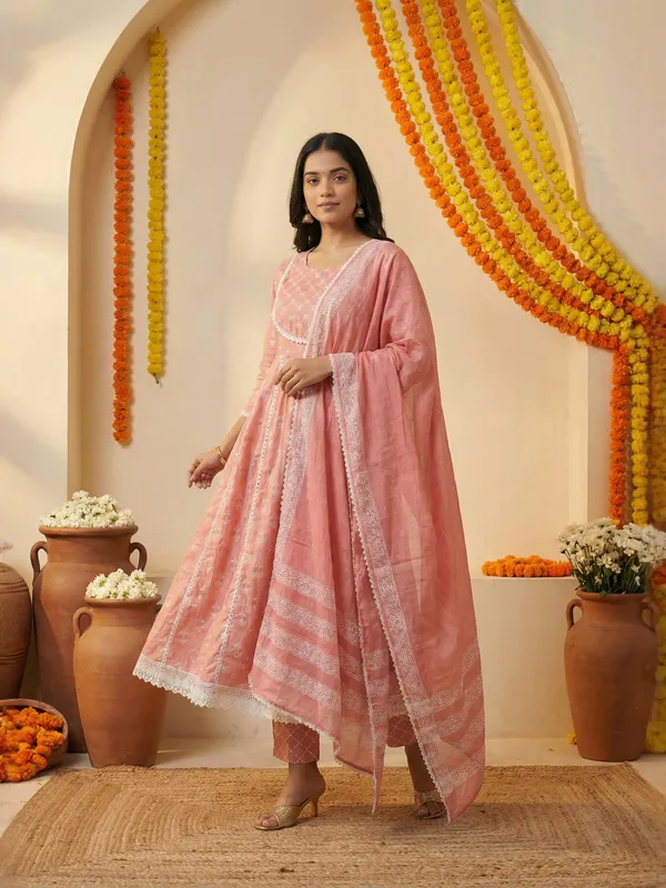 Peach_Embroidered_Kurta_Set_With_Dupatta_For_Women