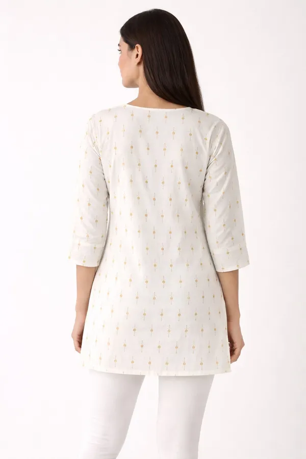 White_Cotton_Printed_Embroidered_Straight_Kurta_For_Women