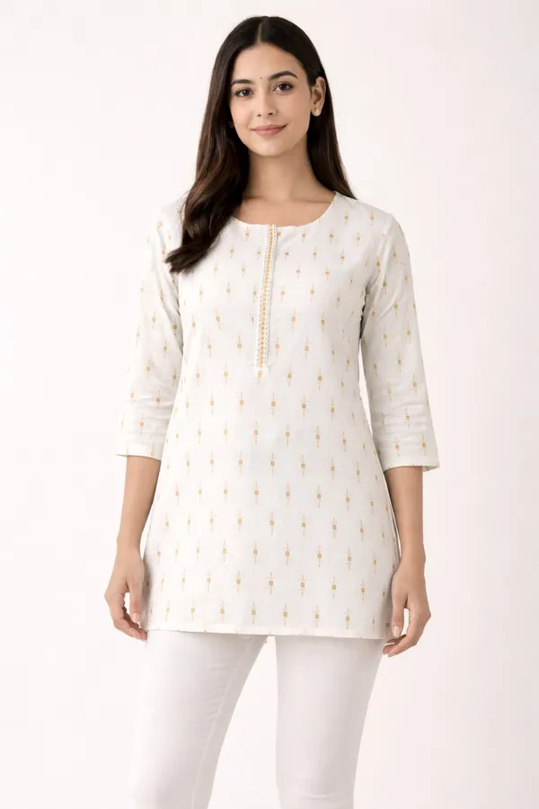 White_Cotton_Printed_Embroidered_Straight_Kurta_For_Women