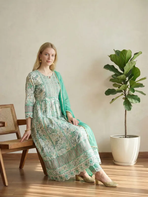 Sea_Green_Floral_Printed_Anarkali_Kurta_Set_With_Dupatta_For_Women