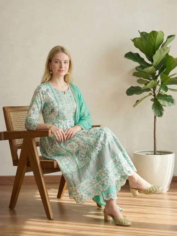 Sea_Green_Floral_Printed_Anarkali_Kurta_Set_With_Dupatta_For_Women