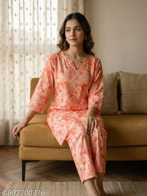 Pink_Cotton_Kurti_With_Pant_For_Women