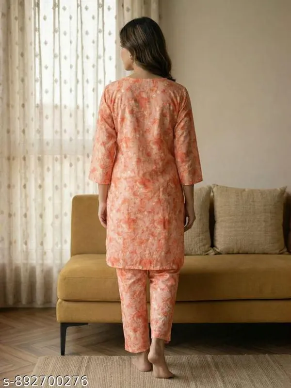 Pink_Cotton_Kurti_With_Pant_For_Women